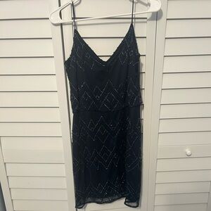 Navy blue beaded cocktail dress size 10